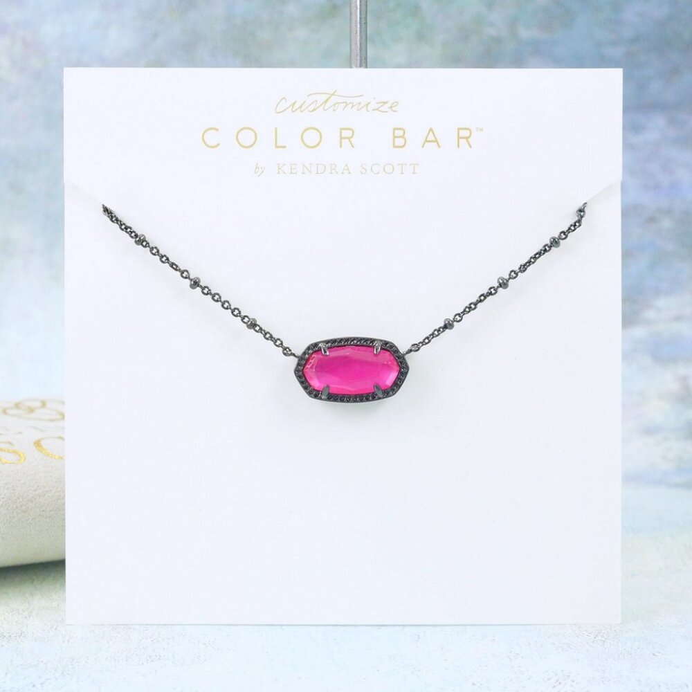 Kendra Scott Elisa Satellite Azalea Illusion Necklace Gunmetal tone